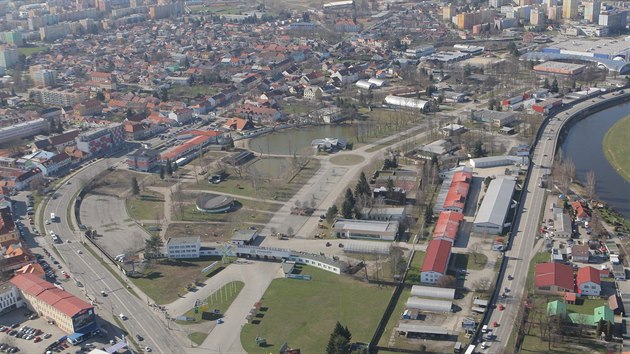Letecký pohled na výstaviště v Českých Budějovicích z dubna 2013.