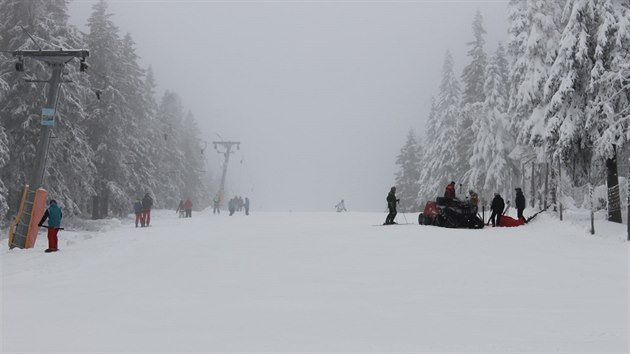 První letošní lyžování v Krkonoších na Černé hoře (12.11.2016).