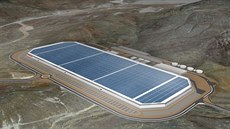 Továrna na baterie Gigafactory firmy Tesla a Panasonic v Kalifornii.