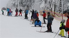 První letoní lyování v Krkonoích na erné hoe (12.11.2016).