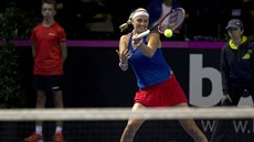 Petra Kvitová a její return ve finále Fed Cupu