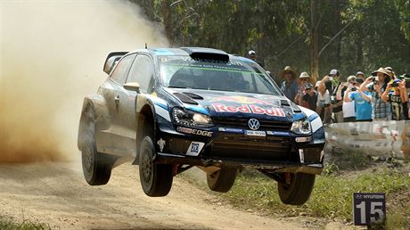 Andreas Mikkelsen na trati Australské rallye.