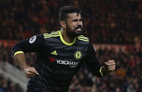 GÓLOVÁ RADOST. Diego Costa poslal ped pestávkou Chelsea do vedení v zápase...