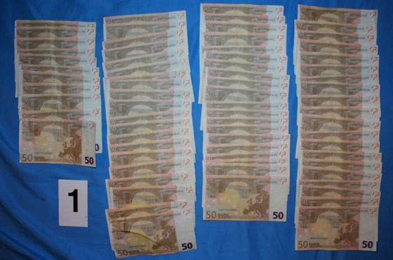 Cizinec ukrýval doma falené padesátieurové bankovky.