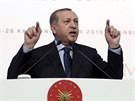 Turecký prezident Recep Tayyip Erdogan pi konferenci na téma eny a právo...