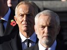 Nkdejí a souasný lídr labourist Tony Blair a Jeremy Corbyn. Oba politici,...