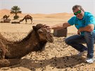 Ervín Krajovi ve chvílích odpoinku u marockého msta Merzouga.