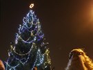 V jihlavské tvrti Horní Kosov se rozsvítil jeden z nejhezích vánoních strom...