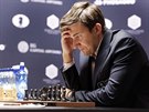 Sergej Karjakin v boji o titul achového mistra svta.