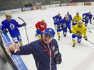 Robert Svoboda na tréninku hokejist Zlína.