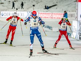 Michal lesingr (vpedu) na trati smen tafety v stersundu