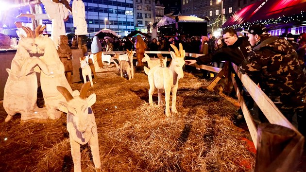 Slavnostní rozsvěcení vánočního stromu zahájilo v Brně adventní trhy (25. listopadu 2016)