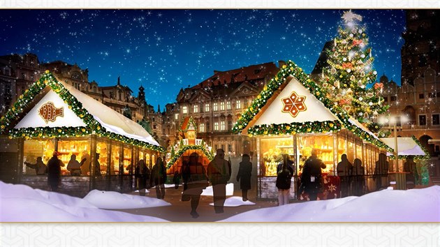 Takto bude vypadat dekorace na vánočních trzích na Staroměstském náměstí (21.11.2016).