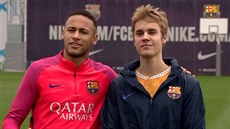 Justin Bieber trénoval s hvzdami Barcelony