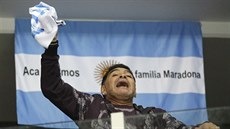 Argentinská fotbalová legenda Diego Maradona na losování fotbalového MS. 