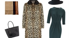 Pruhovaná ála, Zara. Kabelka, F&F. Koich s leopardím vzorem, Marks & Spencer....