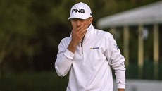 Mackenzie Hughes se soust�edí na úder b�hem turnaje RSM Classic.