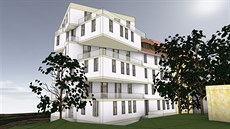 Takový d�m by mohl stát na chebském Hviezdoslavov� nám�stí u kruhového objezdu...