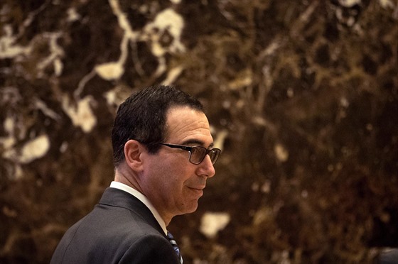 Budoucí ministr financí USA Steven Mnuchin .