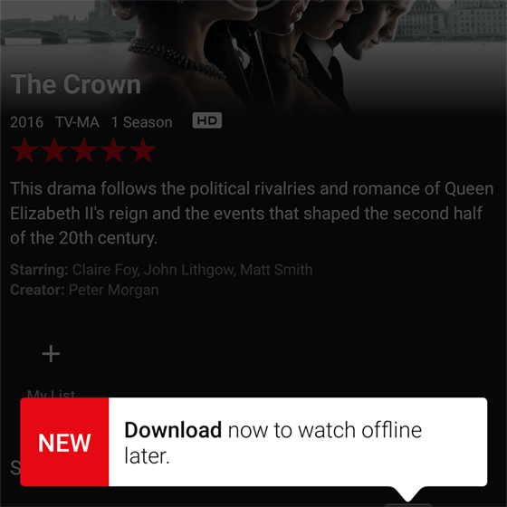 Netflix nov umoní stahovat obsah k pozdjímu sledování.