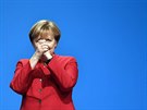 Angela Merkelová na stranickém sjezdu CDU, kde byla opt zvolena pedsedkyní...