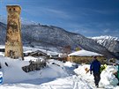 Stará vesnice s obrannými vemi ve Svanetii