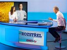 Modelka Jana Tvrdíková a moderátor Martin Moravec v diskusním poadu Rozstel...