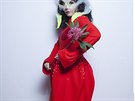 Zpvaka Björk bhem hudebního festivalu, který se odehrál letos na podzim  v...