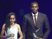 Almaz Ayanaová a Usain Bolt při vyhlášení nejlepších atletů světa.