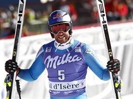 Norsk lya Aksel Lund Svindal v cli superobho slalomu ve Val d'Isere