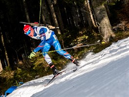 Michal Krm na trati sprintu ve slovinsk Pokljuce