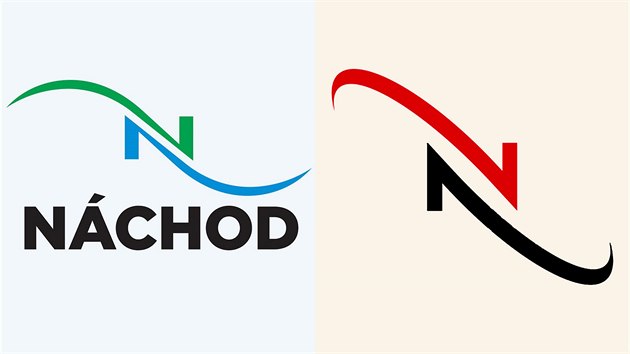 Srovnání nového loga města Náchod a symbolu z  fotobanky, z něhož logo možná pochází.