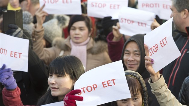 Asociace podnikatel a manaer uspodala 3. prosince v centru Prahy demonstraci proti zaveden elektronick evidence treb (EET).