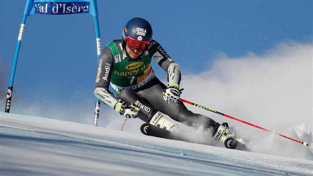 Mathieu Faivre v obm slalomu ve Val dIsere.