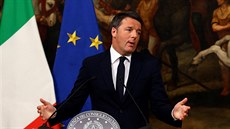 Italský premiér Matteo Renzi oznamuje svj úmysl rezignovat (5. prosince 2016)