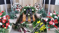 Pohřeb Františka Peterky v libereckém krematoriu.