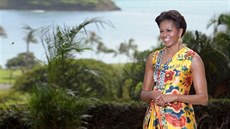 Michelle Obamová se nebála ani výrazných vzorů a barev. 
