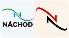 Srovnání nového loga města Náchod a symbolu z  fotobanky, z něhož logo možná...