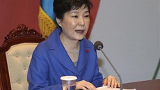 Prezidentka Pak Kun-hje po odvolání parlamentem promluvila na mimoádné schzce...
