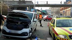 U brnnského autobusového nádraí se srazil autobus, dodávka a osobní auto.