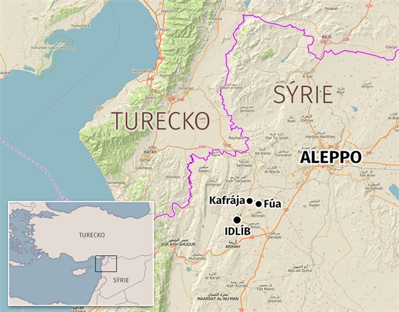 MAPA: msta Aleppo a Idlb