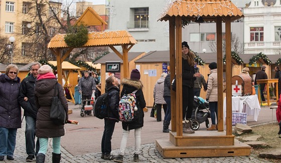 Vánoční trhy na náměstí Míru ve Zlíně.