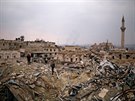 Trosky hotelu Carlton v Aleppu (17. prosince 2016)