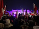 Protivládní demonstrace ped sídlem polského prezidenta (18. prosince 2016)
