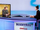 Herec Zdenk Pikula a moderátorka Monika Zavelová v diskusním poadu Rozstel...