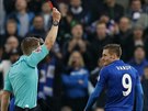 ERVENÁ. Útoník Leicesteru Jamie Vardy zápas na hiti Stoke nedohrál,...