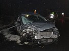 Snímek z nehody tí aut na kiovatce u Horní Lodnice na Olomoucku. (18....