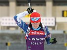eská biatlonistka Veronika Vítková pi tréninku v Novém Mst na Morav.
