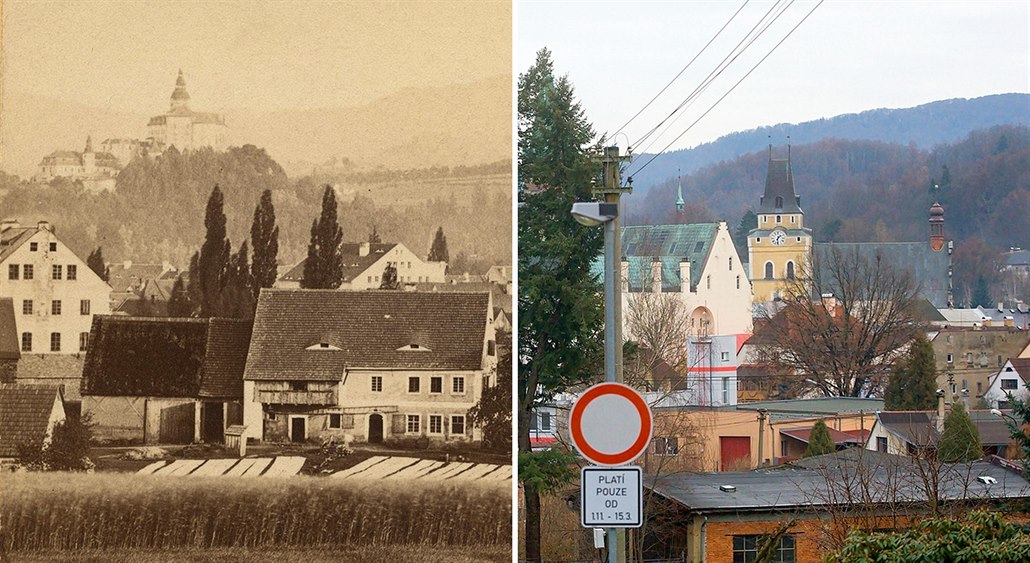 Frýdlant kolem roku 1868 a v sou�asnosti