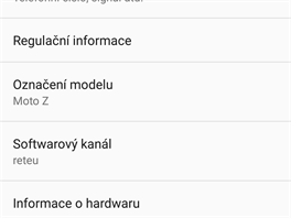 Uivatelsk prosted telefonu Moto Z